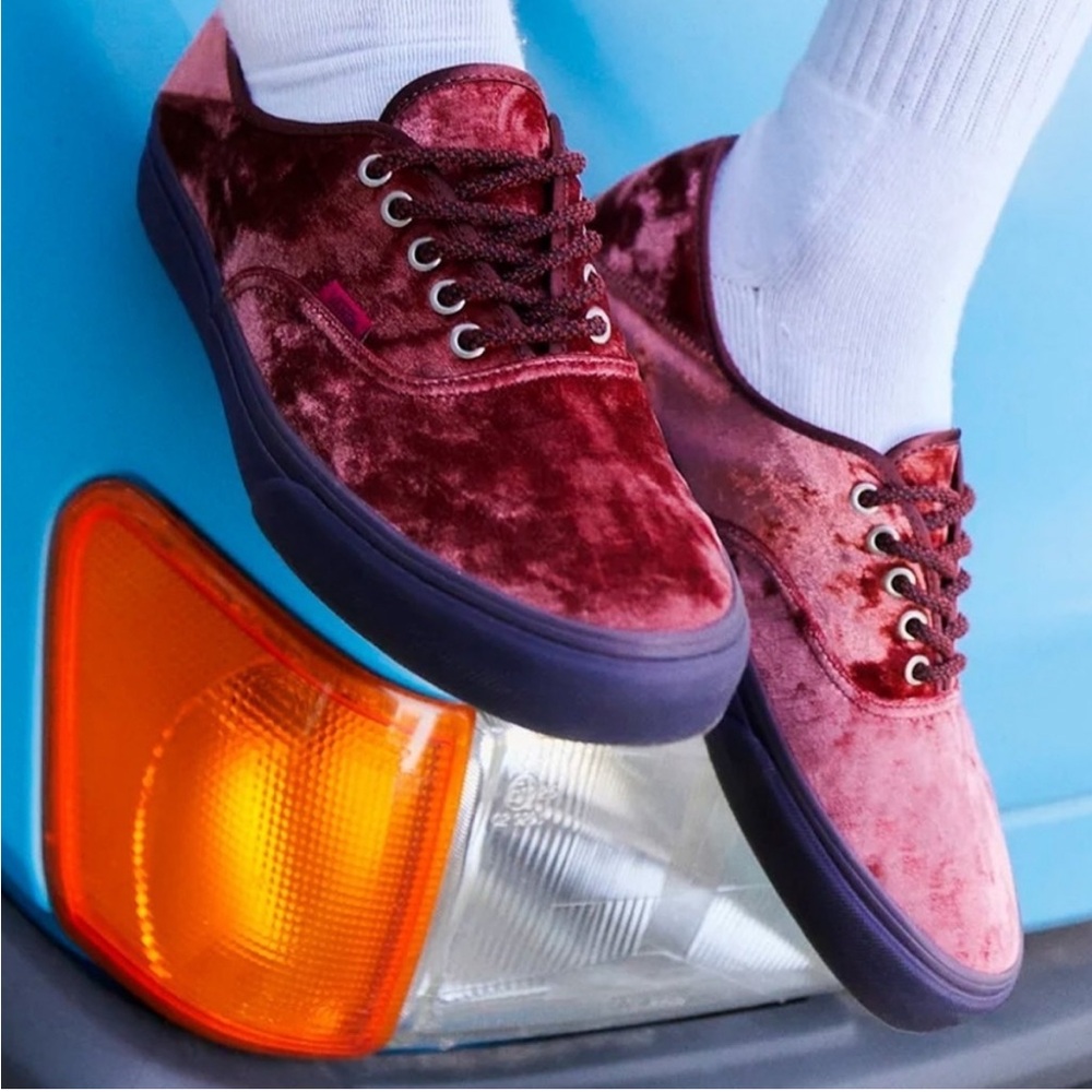 Vans x Alex Knost x Lee-Ann Curren Sneakers Burgundy Red Velvet Suede